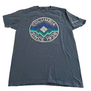 Columbia Sportswear Logo Outdoor Athletic Light Blue T-Shirt Men’s Size Medium